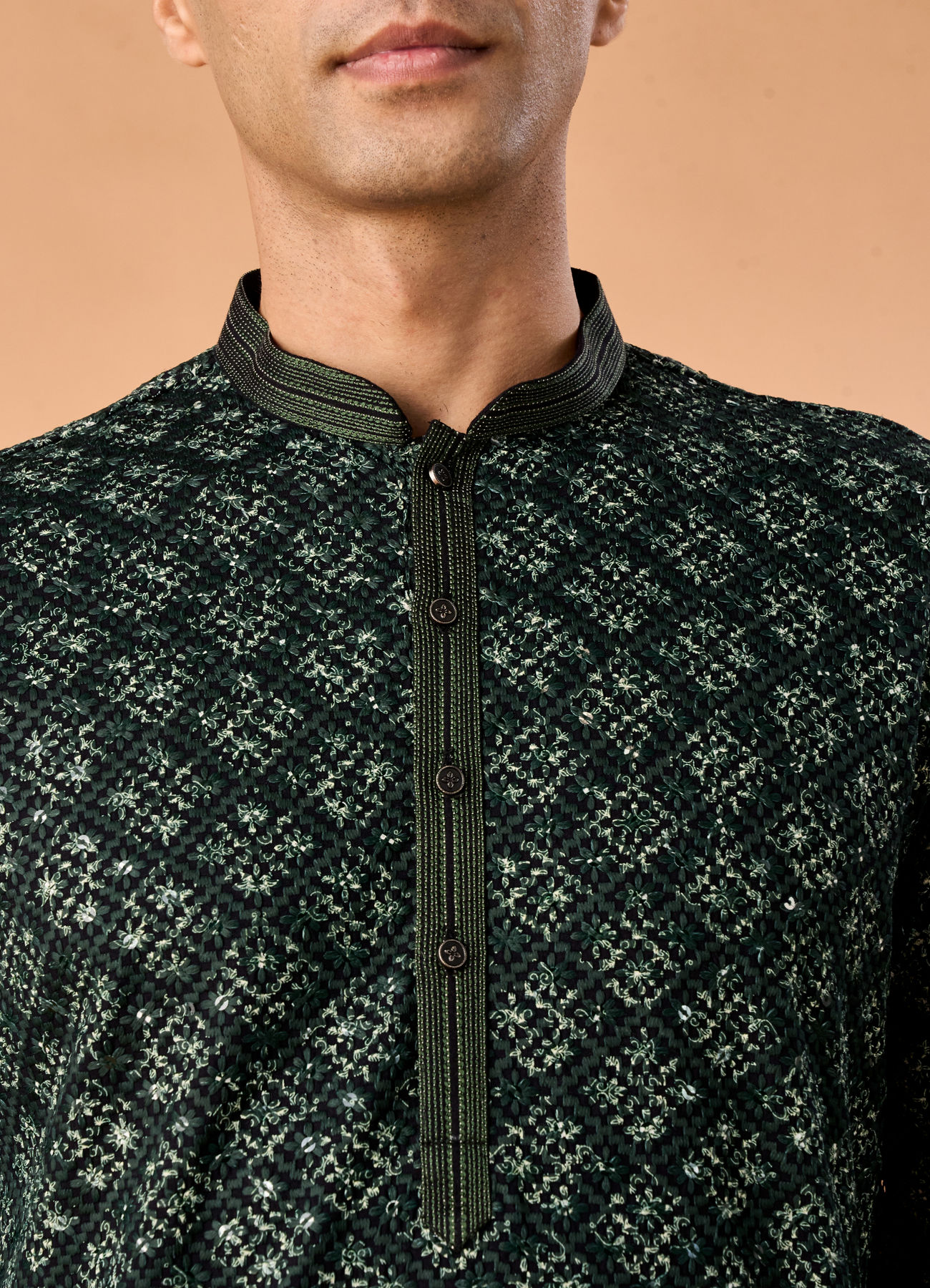 Manyavar Men Emerald Radiance Kurta Pajama
