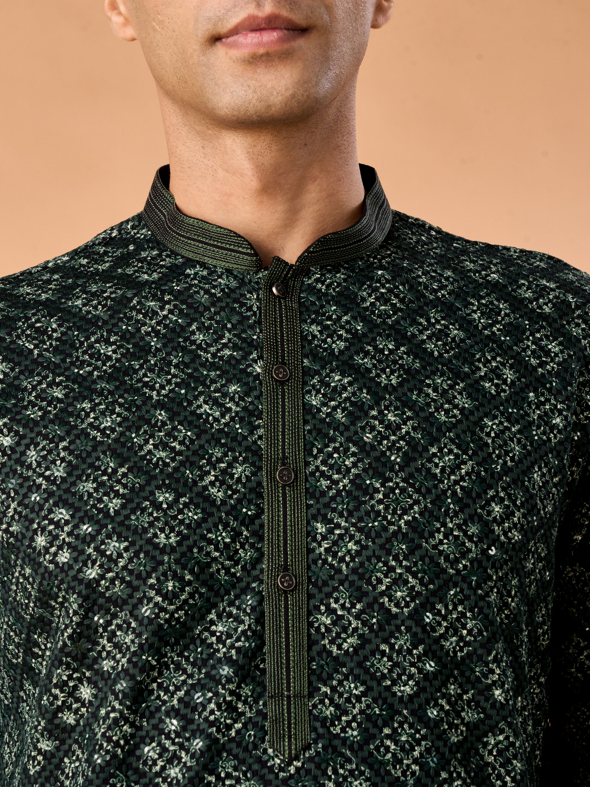 Manyavar Men Emerald Radiance Kurta Pajama