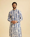 Manyavar Men Glorious Mid Blue Satin Kurta Pajama