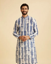 Manyavar Men Glorious Mid Blue Satin Kurta Pajama