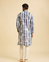 Manyavar Men Glorious Mid Blue Satin Kurta Pajama