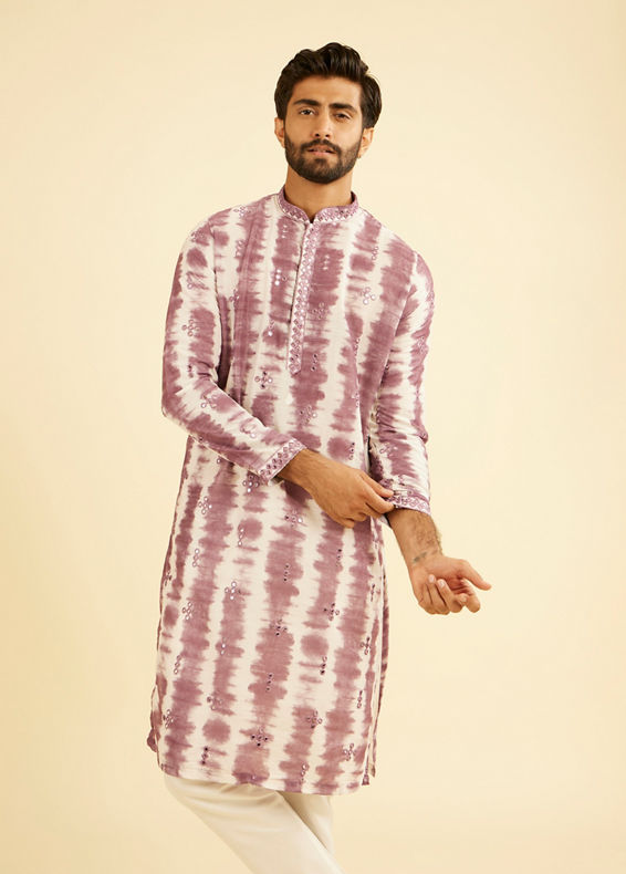 Manyavar Men Elegant Dusty Pink Kurta Pajama