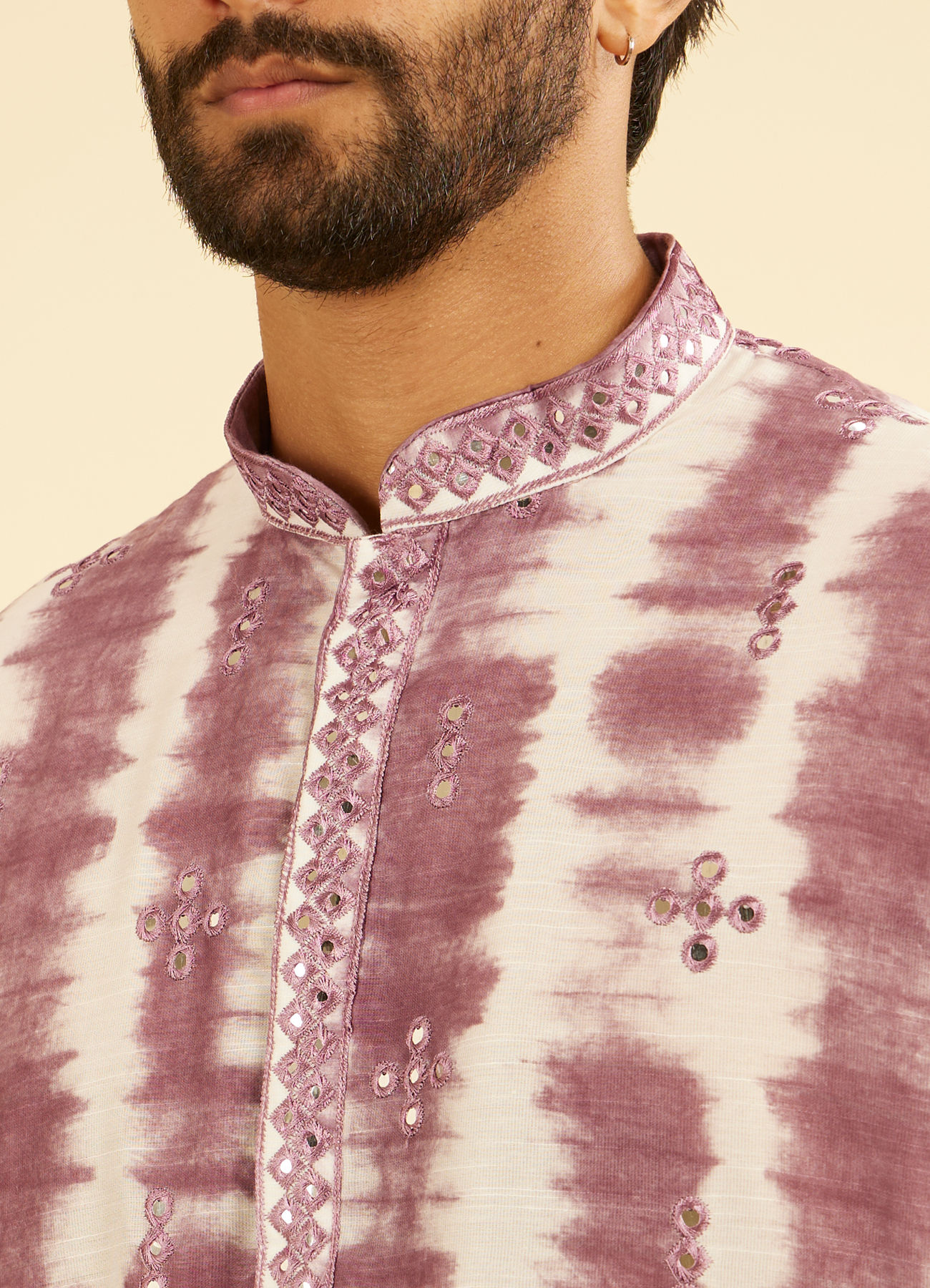 Manyavar Men Elegant Dusty Pink Kurta Pajama