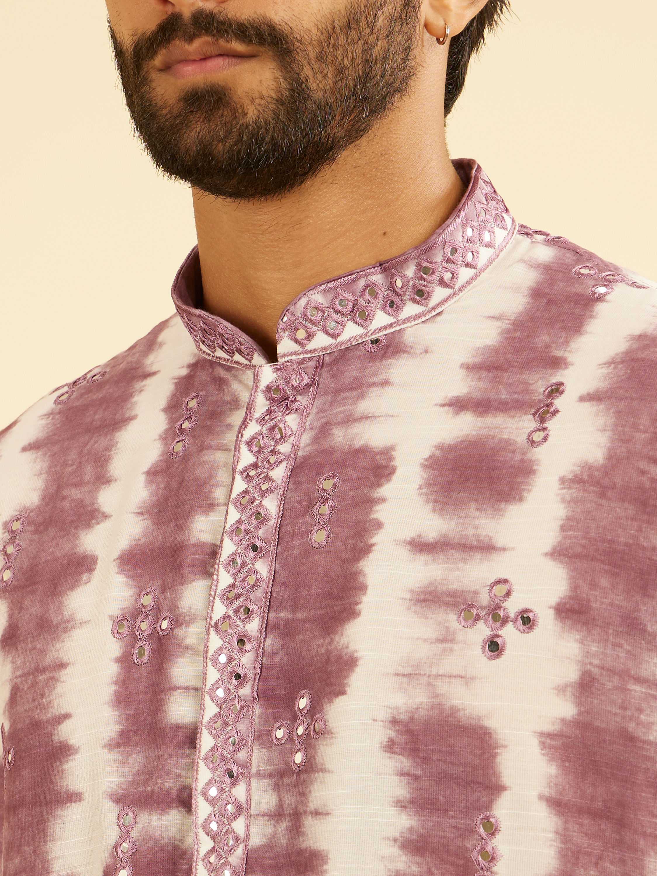 Manyavar Men Elegant Dusty Pink Kurta Pajama