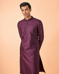 Manyavar Men Festive Wine Kurta Pajama Set
