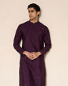 Manyavar Men Festive Wine Kurta Pajama Set