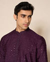 Manyavar Men Festive Wine Kurta Pajama Set