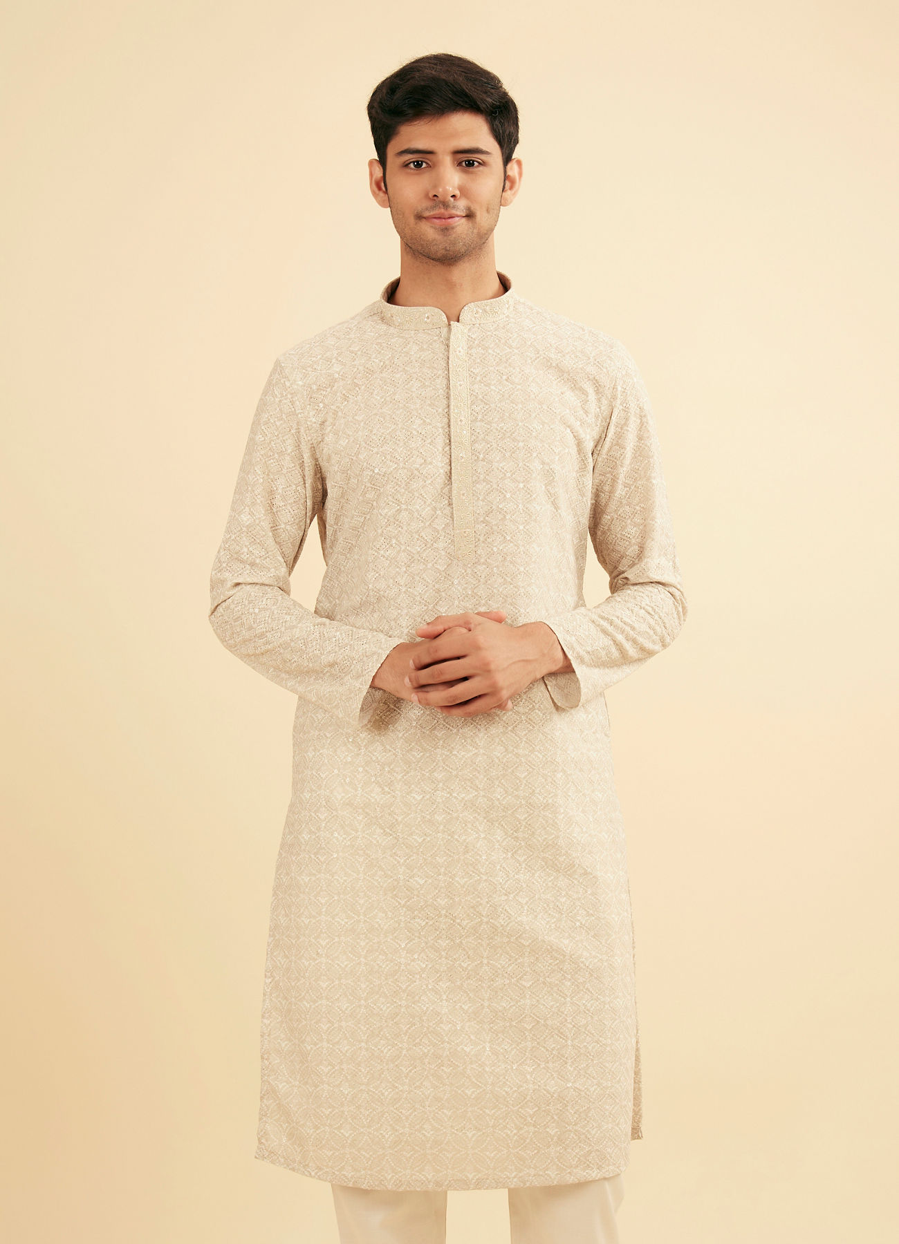 Manyavar Men Emerald Hue Traditional Kurta Pajama Set