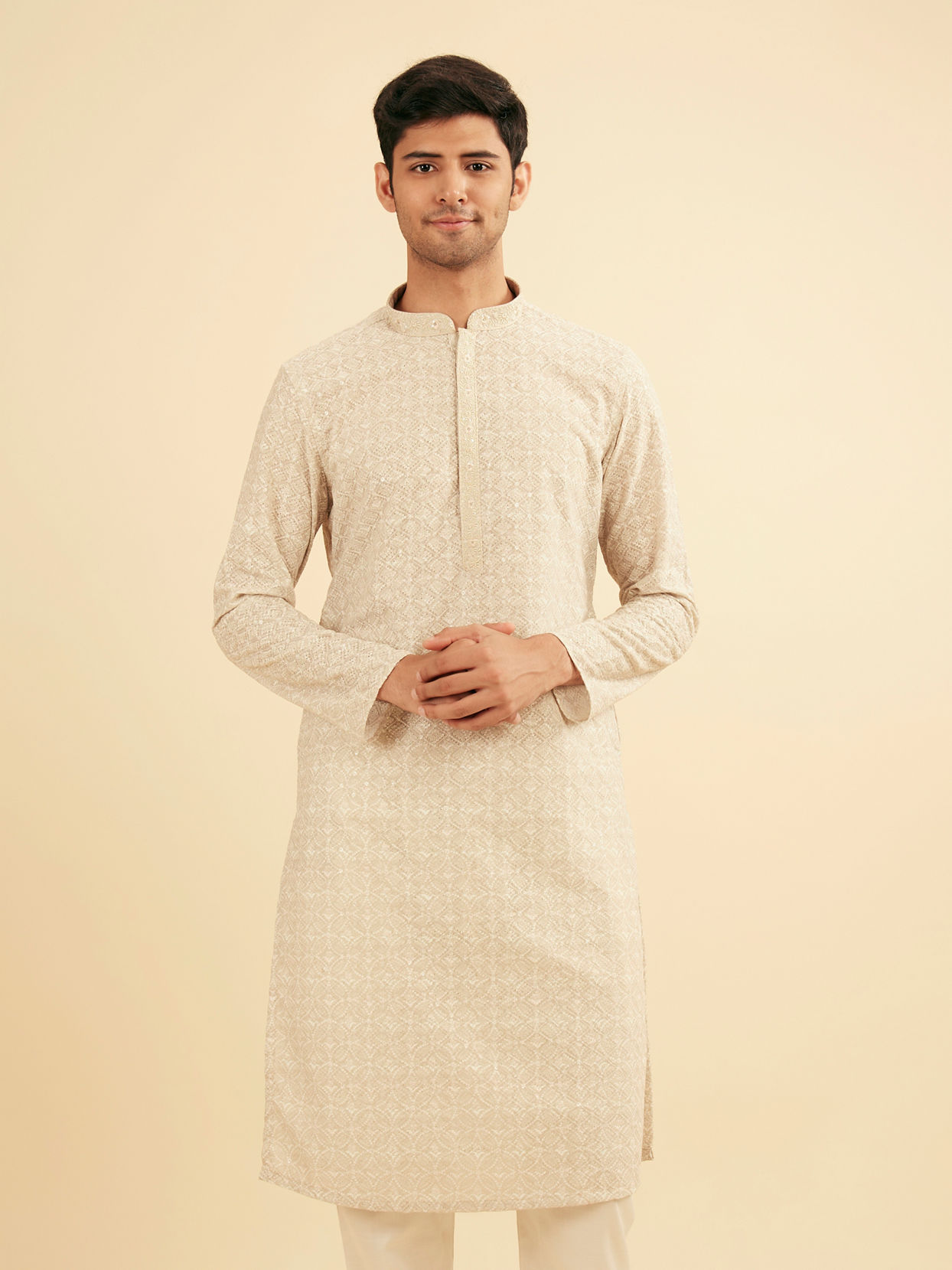 Manyavar Men Emerald Hue Traditional Kurta Pajama Set