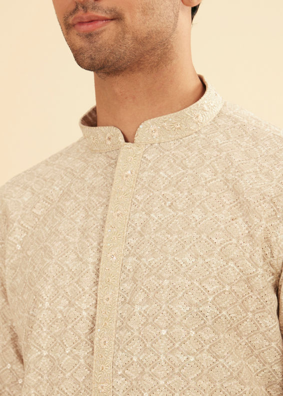 Manyavar Men Emerald Hue Traditional Kurta Pajama Set
