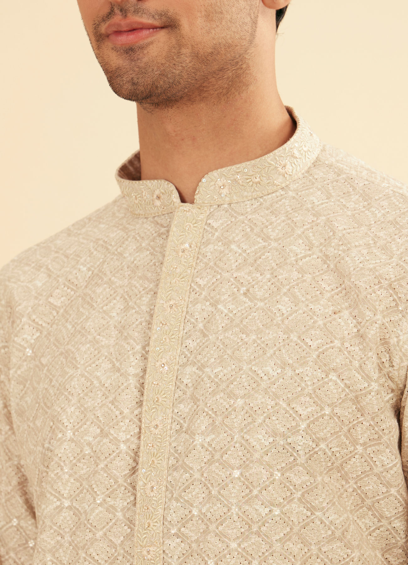 Manyavar Men Emerald Hue Traditional Kurta Pajama Set