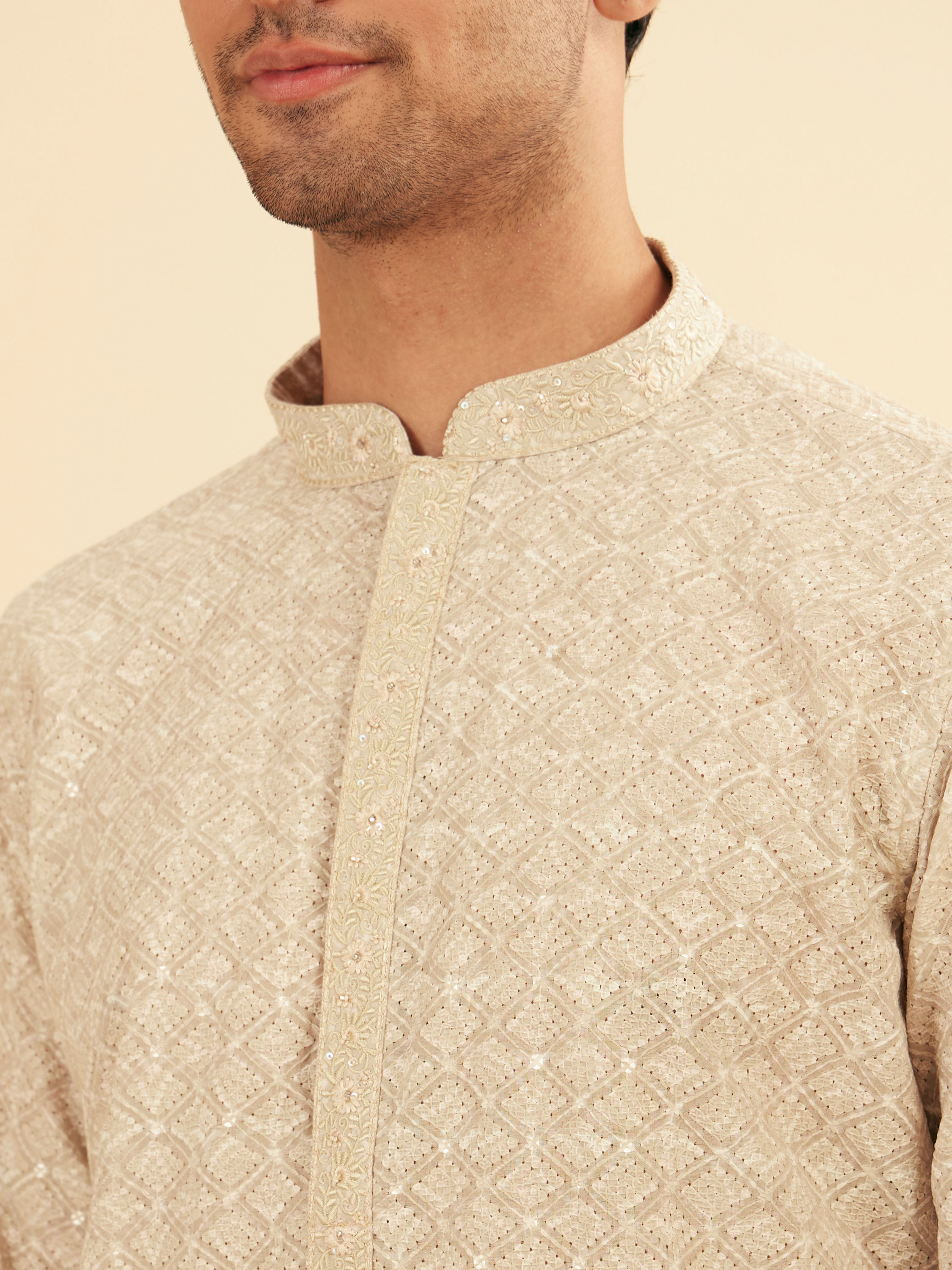 Manyavar Men Emerald Hue Traditional Kurta Pajama Set