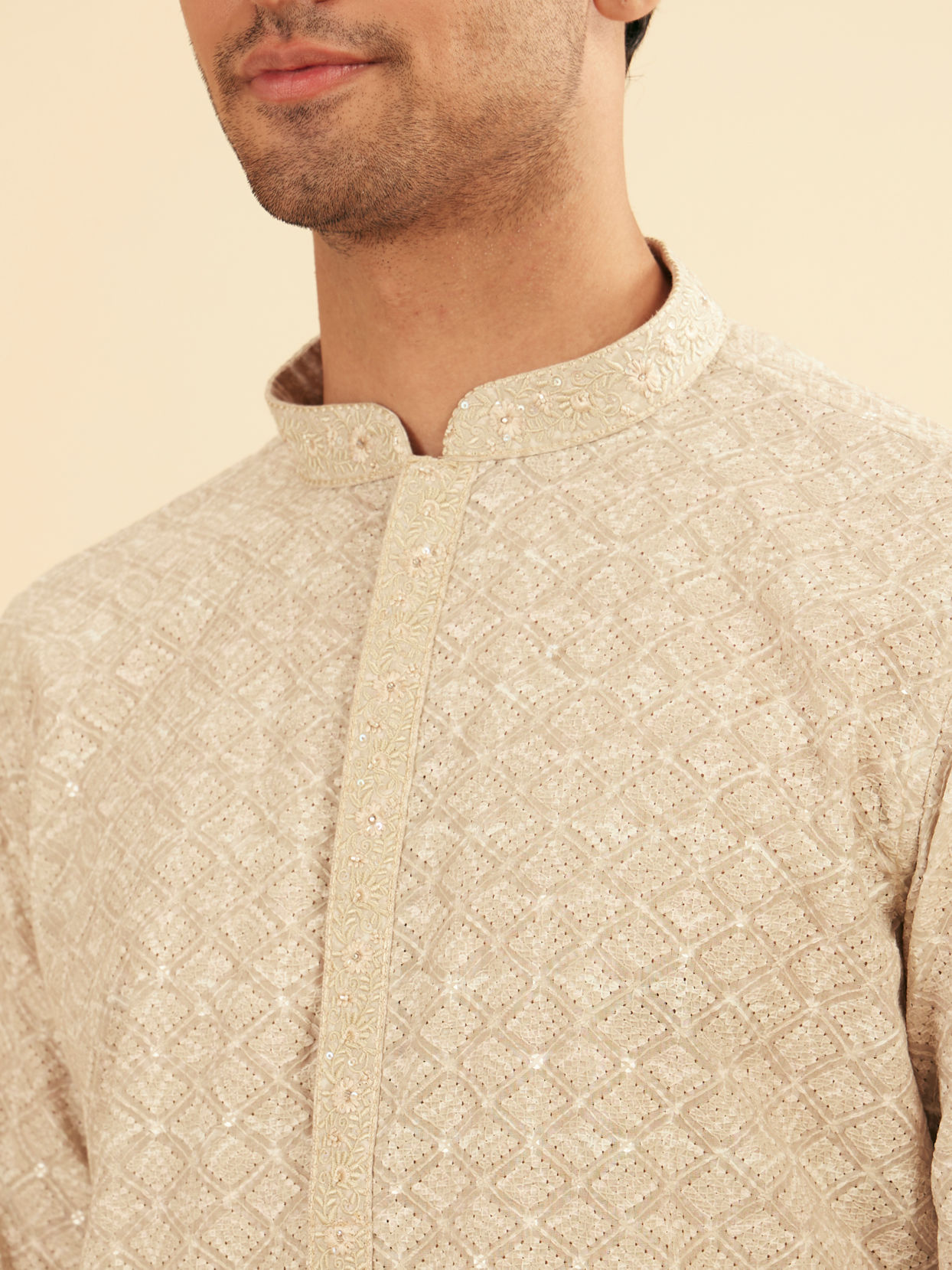 Manyavar Men Emerald Hue Traditional Kurta Pajama Set