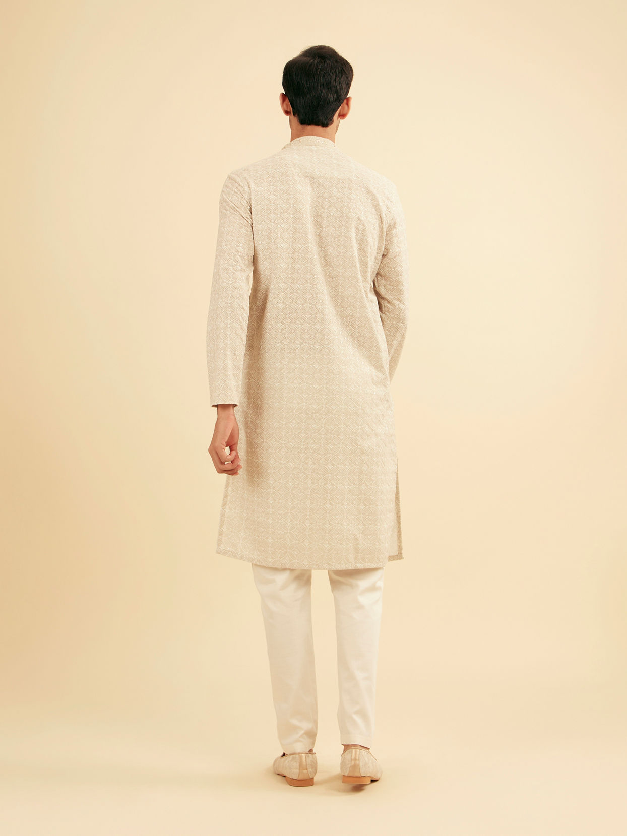 Manyavar Men Emerald Hue Traditional Kurta Pajama Set