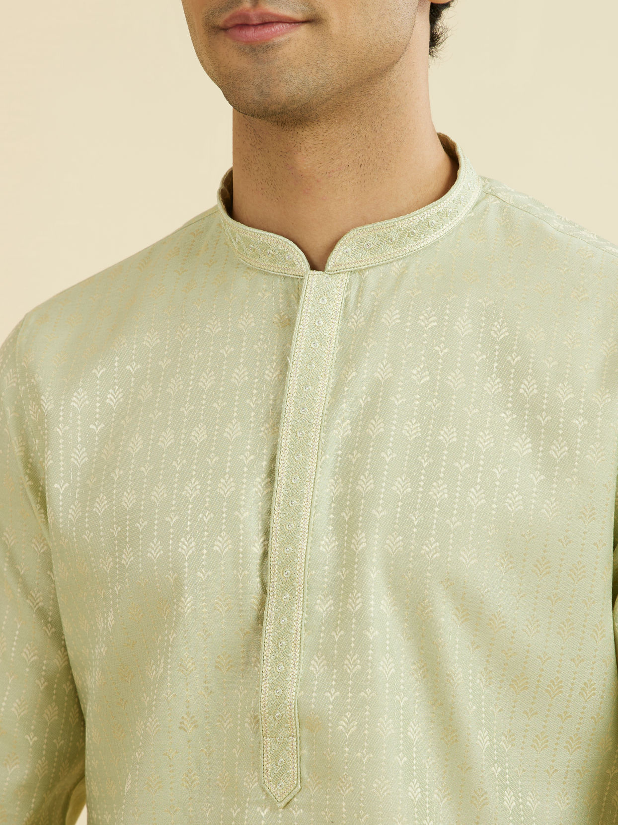 Manyavar Men Green Elegance Kurta Pajama