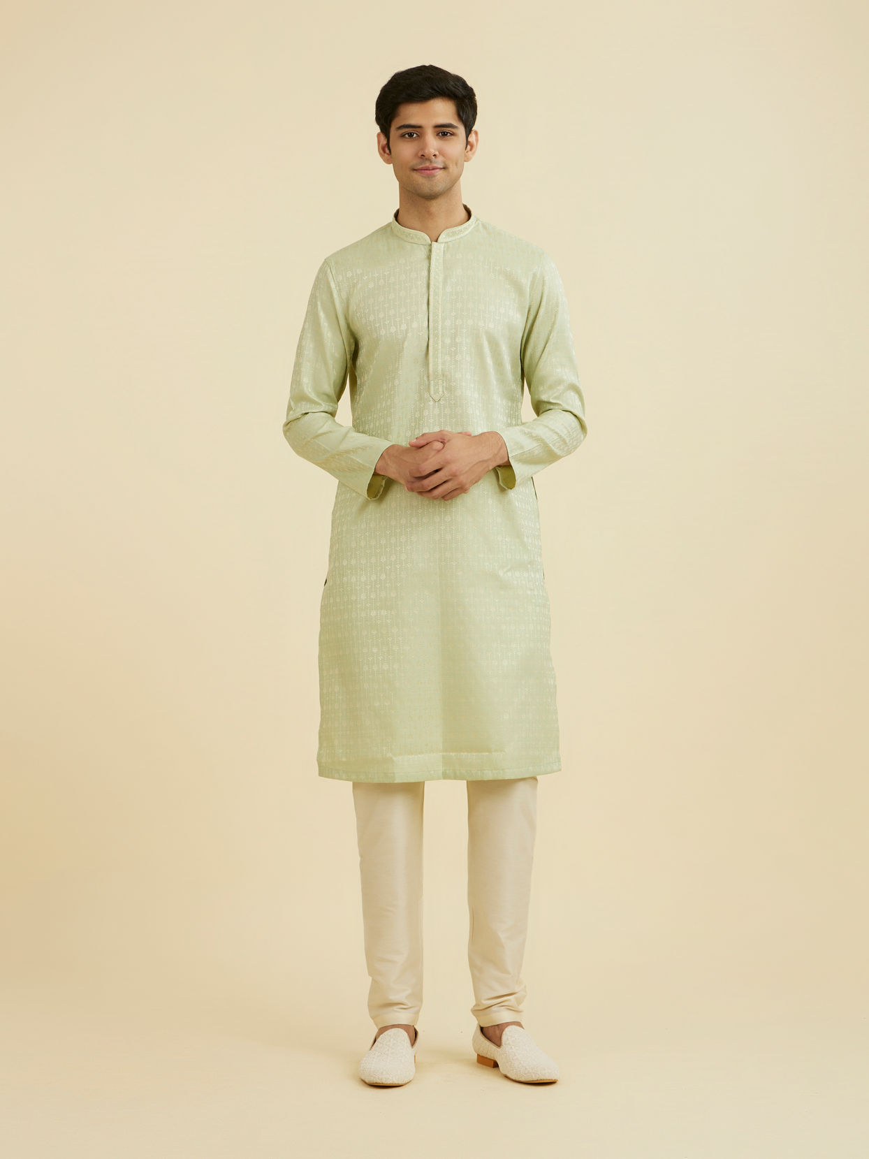 Manyavar Men Green Elegance Kurta Pajama