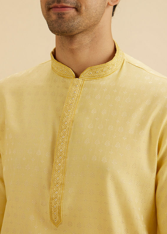Manyavar Men Sunset Yellow Radiance Kurta Pajama