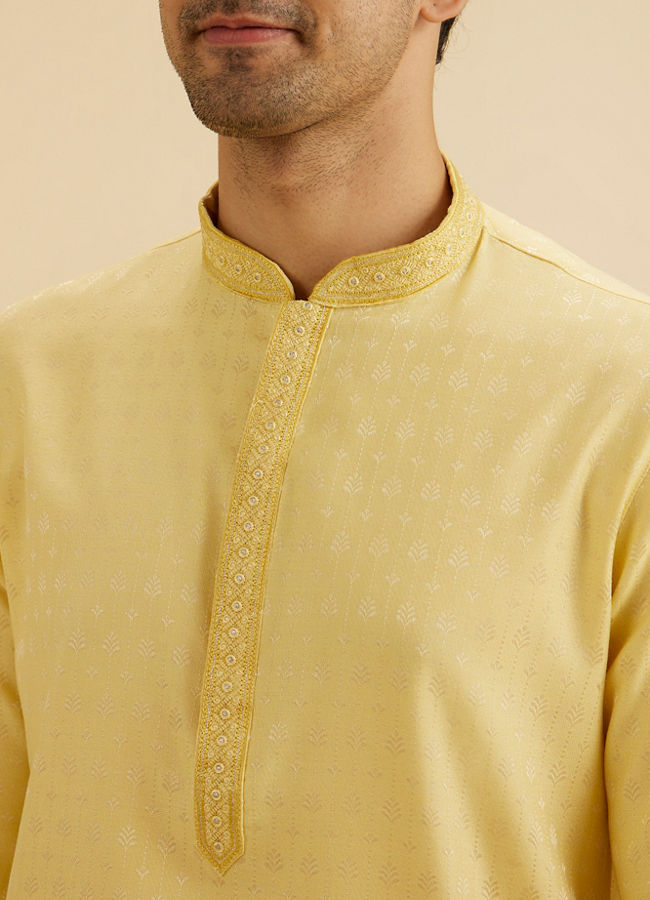 Manyavar Men Sunset Yellow Radiance Kurta Pajama
