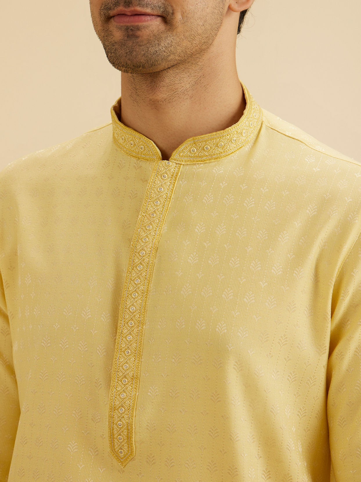 Manyavar Men Sunset Yellow Radiance Kurta Pajama