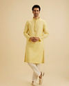 Manyavar Men Sunset Yellow Radiance Kurta Pajama
