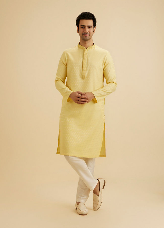 Manyavar Men Sunset Yellow Radiance Kurta Pajama