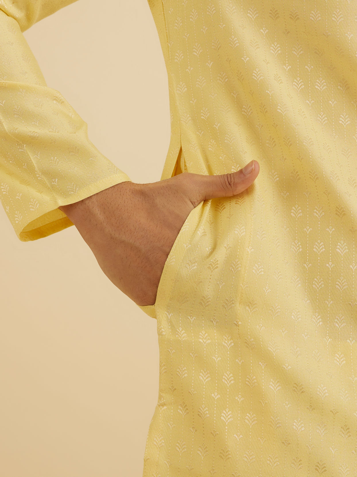 Manyavar Men Sunset Yellow Radiance Kurta Pajama