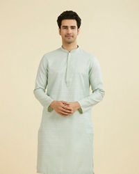 Manyavar Men Elegant Light Blue Ensemble Kurta Pajama