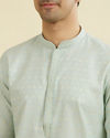 Manyavar Men Elegant Light Blue Ensemble Kurta Pajama