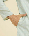 Manyavar Men Elegant Light Blue Ensemble Kurta Pajama