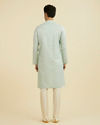 Manyavar Men Elegant Light Blue Ensemble Kurta Pajama