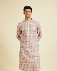 Manyavar Men Creamy Elegance Kurta Pajama