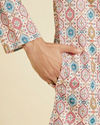 Manyavar Men Creamy Elegance Kurta Pajama