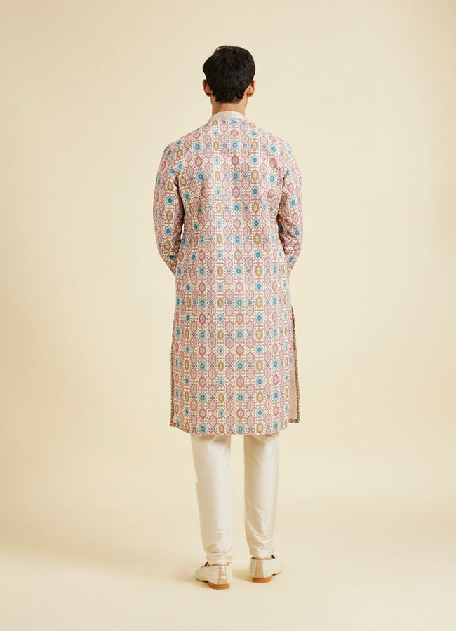 Manyavar Men Creamy Elegance Kurta Pajama