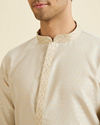 Manyavar Men Beige Brocade Elegance Kurta Pajama
