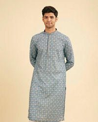 Manyavar Men Midnight Fantasy Blue Kurta Pajama