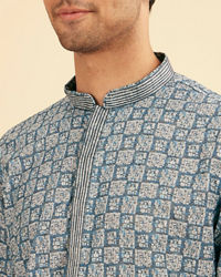Manyavar Men Midnight Fantasy Blue Kurta Pajama
