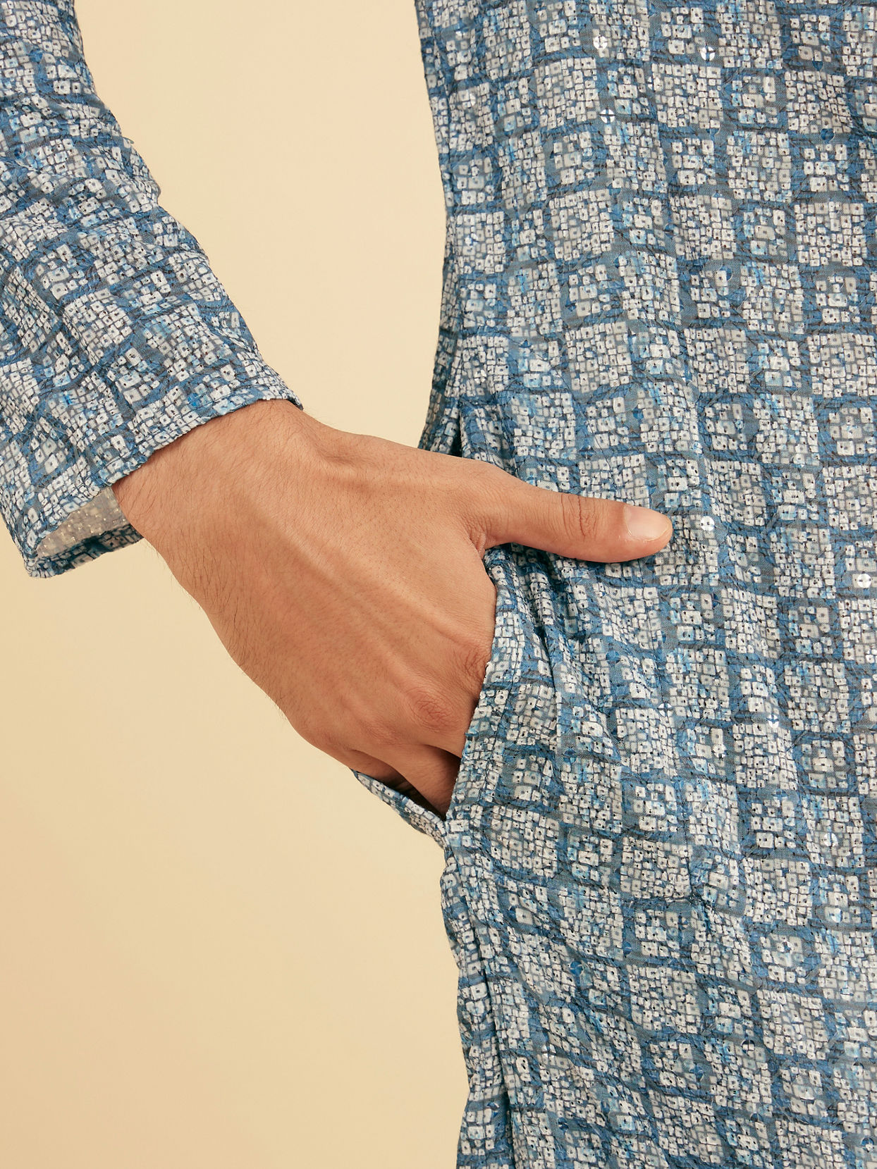 Manyavar Men Midnight Fantasy Blue Kurta Pajama