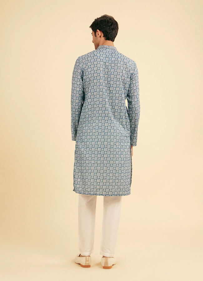 Manyavar Men Midnight Fantasy Blue Kurta Pajama