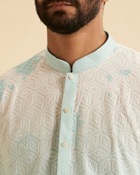 Manyavar Men Aqua Elegance Cotton Kurta Pajama