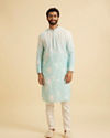 Manyavar Men Aqua Elegance Cotton Kurta Pajama
