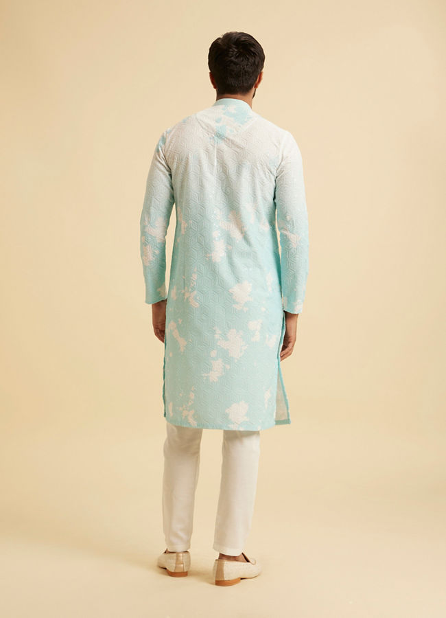 Manyavar Men Aqua Elegance Cotton Kurta Pajama