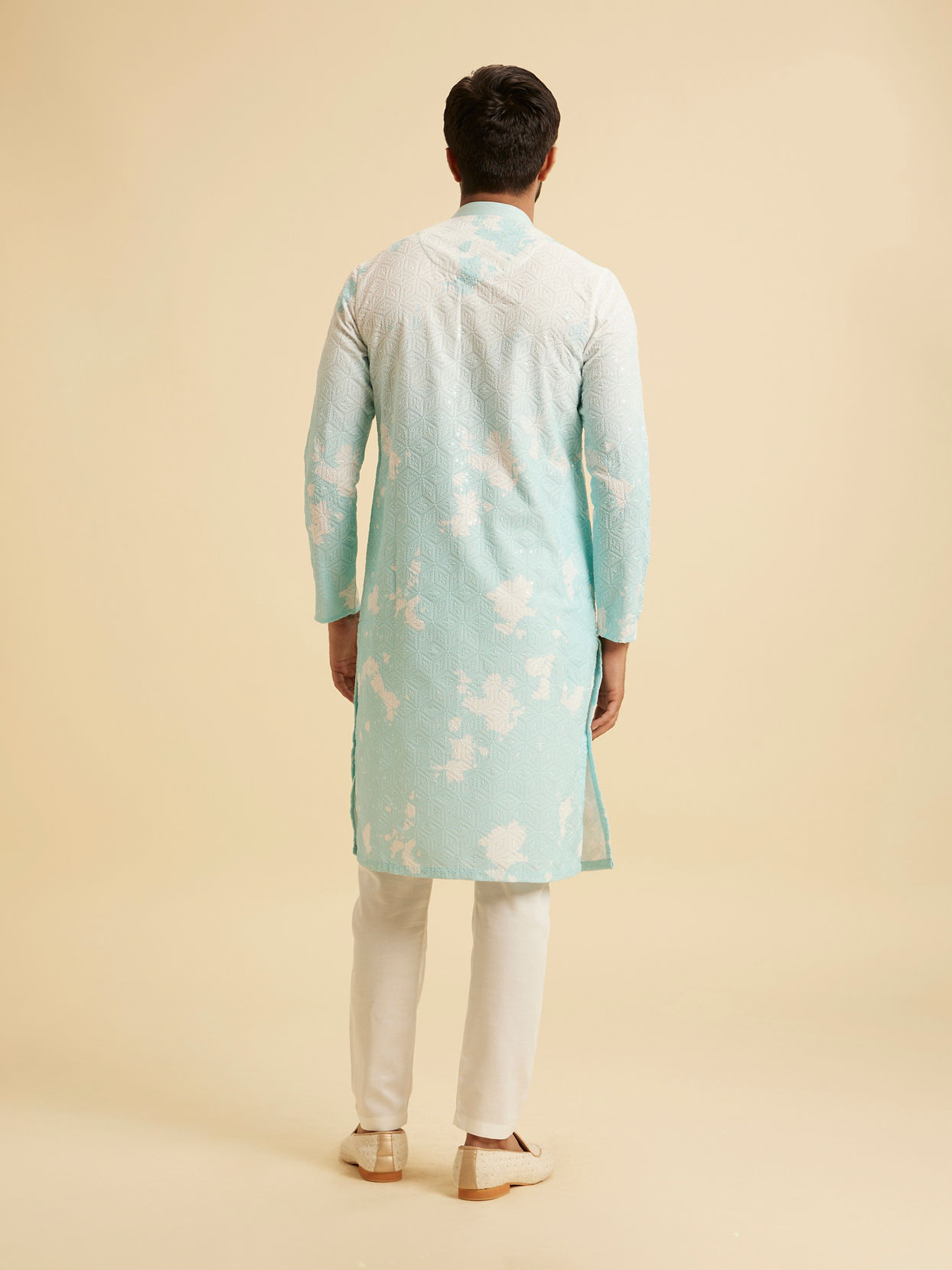 Manyavar Men Aqua Elegance Cotton Kurta Pajama