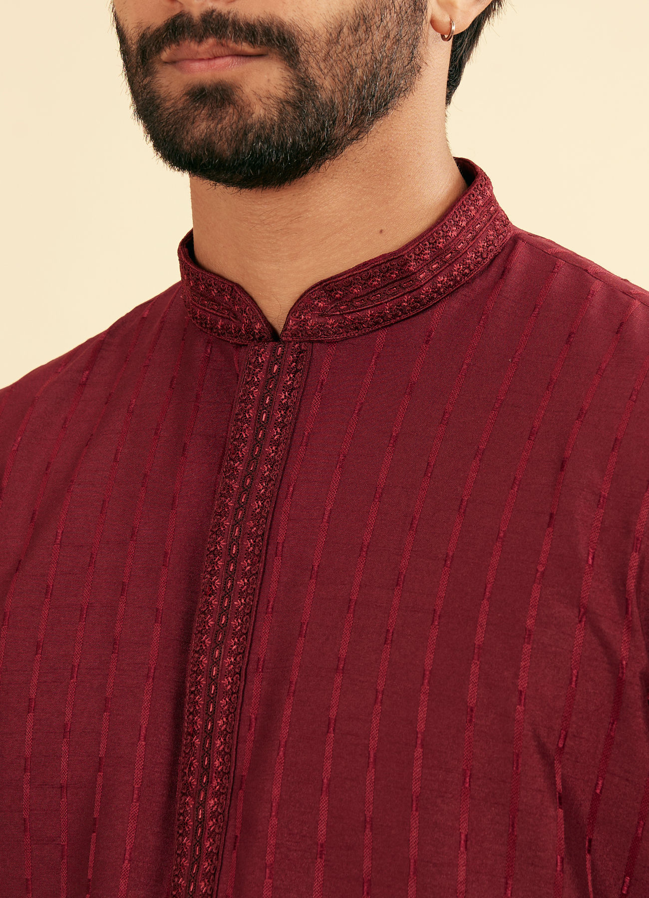 Manyavar Men Maroon Majestic Bliss Kurta Pajama