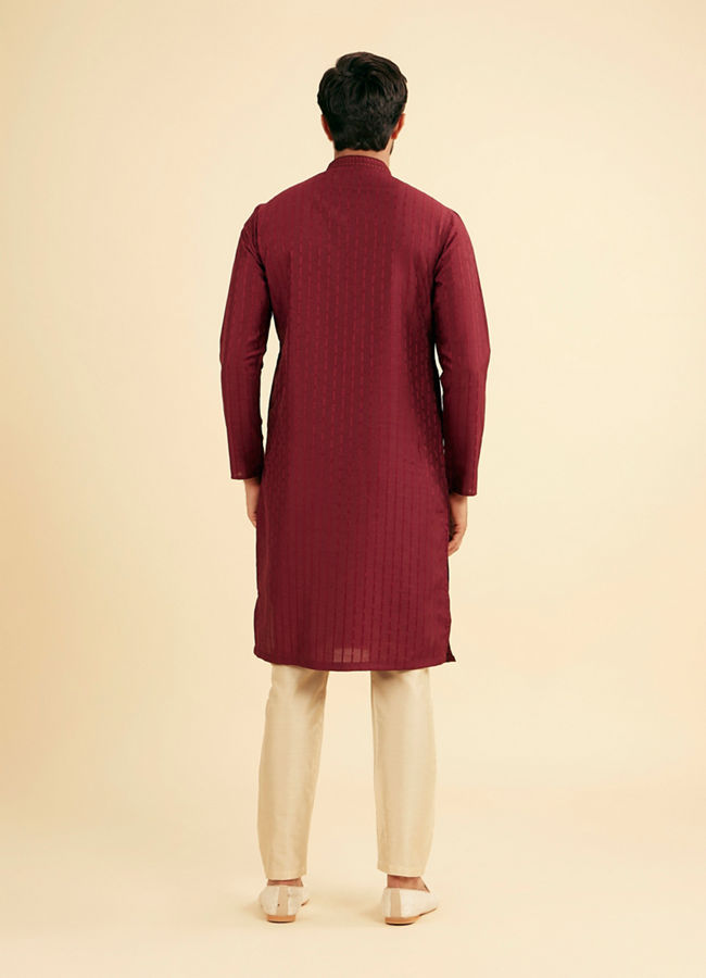 Manyavar Men Maroon Majestic Bliss Kurta Pajama