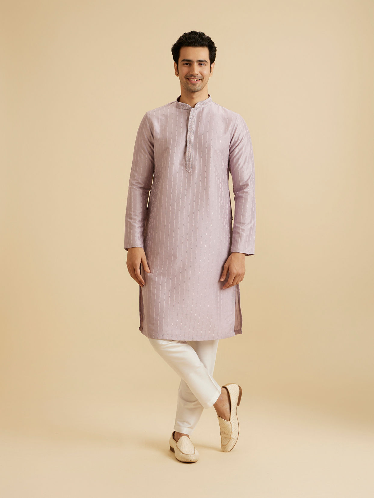 Manyavar Men Mustard Elegance Kurta Pajama