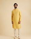Manyavar Men Mustard Elegance Kurta Pajama
