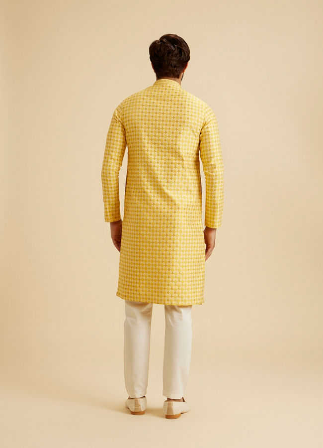 Manyavar Men Mustard Elegance Kurta Pajama
