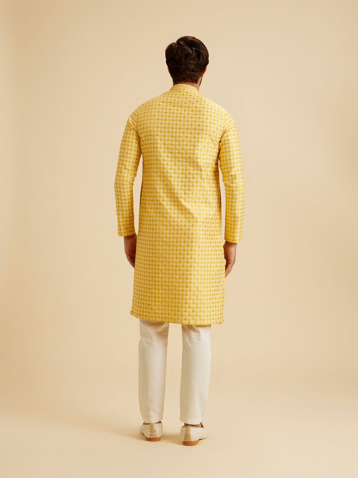 Manyavar Men Mustard Elegance Kurta Pajama