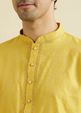 Manyavar Men Mustard Majesty Kurta Pajama