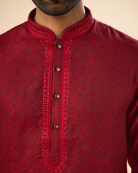 Manyavar Men Maroon Magnificence Kurta Pajama